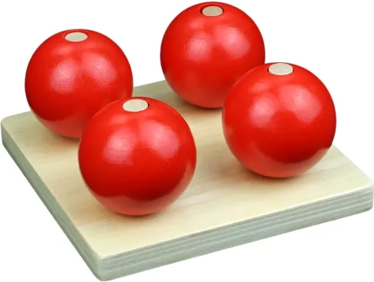 Drvene kugle na klinovima crvene - 1 komad