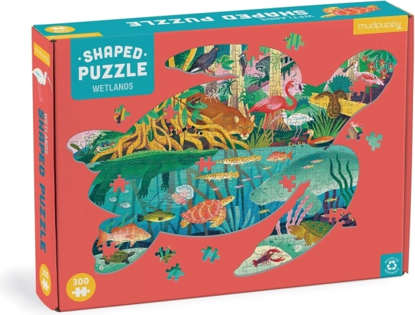 Puzzle u obliku kornjače – močvare, 300 dijelova – Mudpuppy