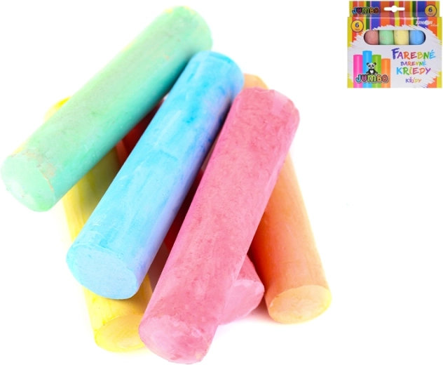 Obojene jumbo krede za djecu 10 cm (set od 6 kom)