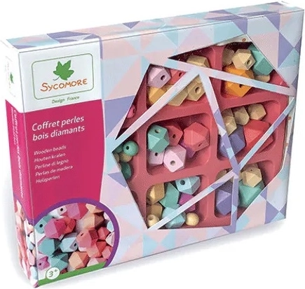 Drvene perle u kutiji – dijamant