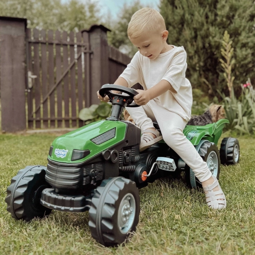 Woopie pedalatni traktor Farmer GoTrac Maxi s prikolicom i tihim kotačima