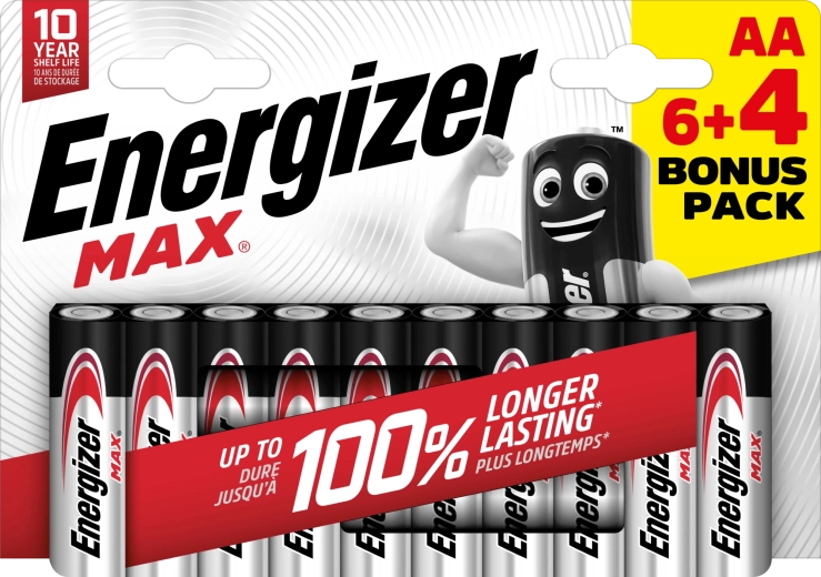 Energizer Max AA alkalne baterije 10 kom (6+4)