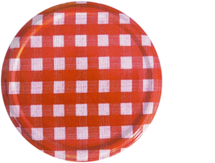Poklopac za staklenke za konzerviranje 66 mm sa srcima – crveno-bijela kockica