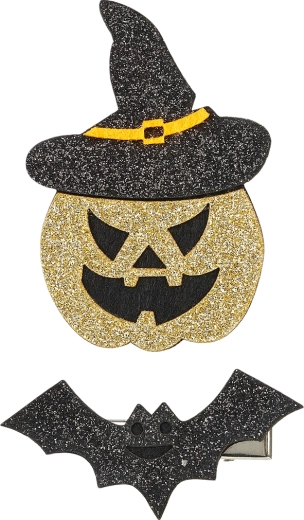 Souza! Willa hair clips – Halloween pumpkin and bat (2 pcs)