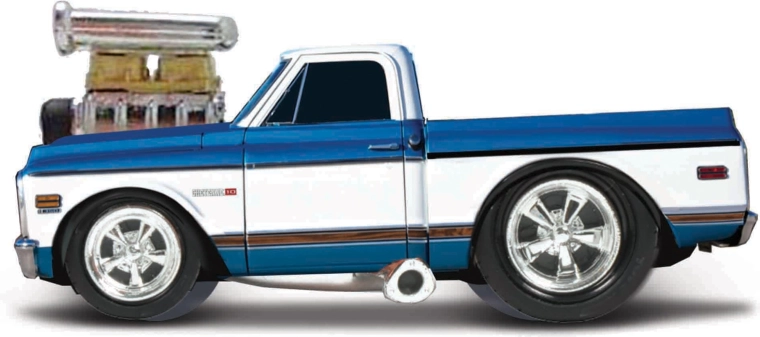 Maisto Muscle Machines Chevrolet C10 Pickup 1972 plavo-bijeli 1:64