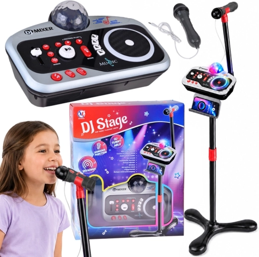 Dječja DJ konzola DJ Stage s karaoke mikrofonom, Bluetoothom i disco kuglom
