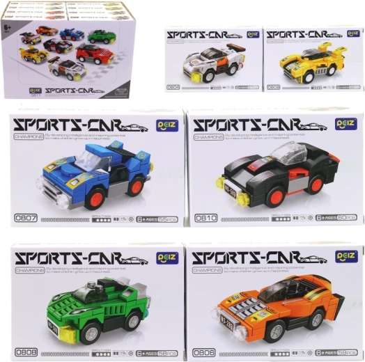 Konstrukcijski set sportskih automobila – mini modeli u display boxu (16 kom)