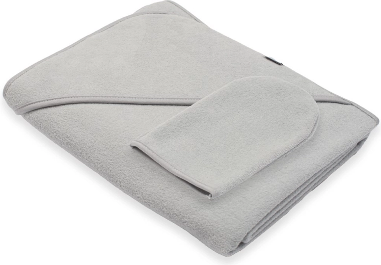 Dječji frotirni ručnik s kapuljačom NEW BABY Basic 100 × 100 cm, siva