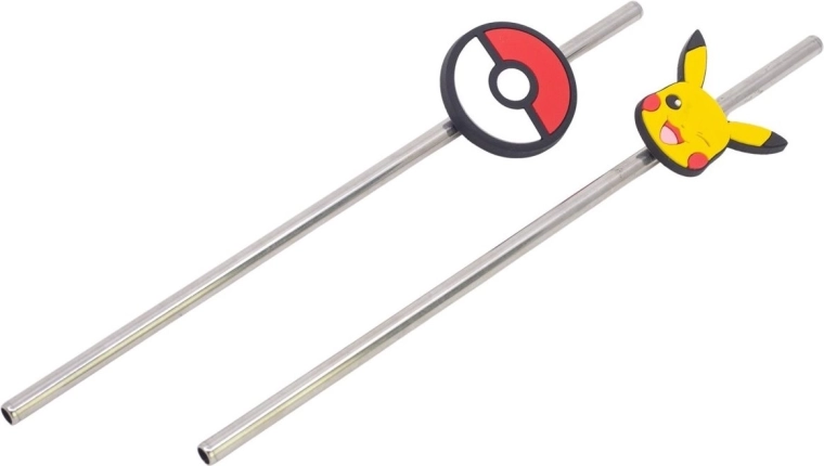 Stor set of stainless steel straws Pokémon metal meltdown (2 pcs)
