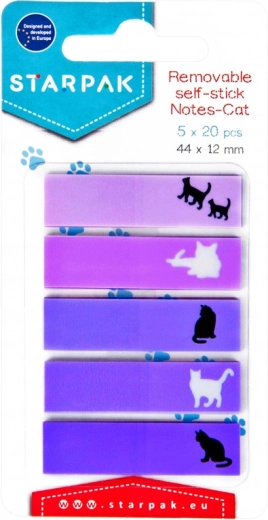 Cat index tabs 4.4 × 1.2 cm (5 designs) - 1 pack