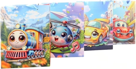 Poklon-vrećica s motivom veselih prijevoznih sredstava