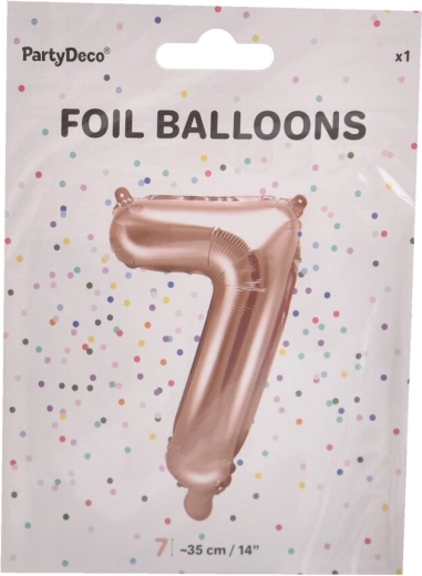 Folijski balon broj 7 biserno ružičasti 35 cm