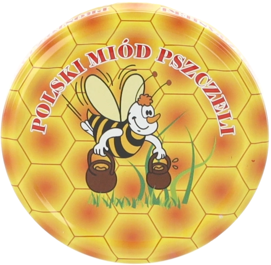 Poklopac za staklenke meda 82 mm, 6 zubaca, motiv pčele