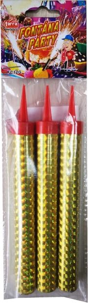 Zlatne party fontane 12 cm, 3 kom