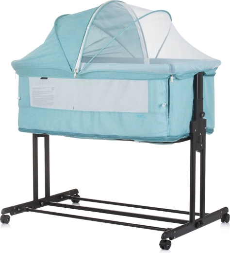Chipolino Zen 3-in-1 baby crib and bedside sleeper, pastel green