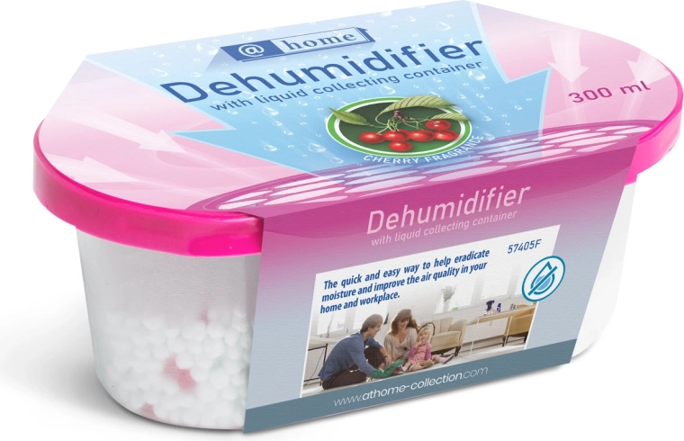 Moisture absorber with liquid collection container, cherry-scented, 300 ml
