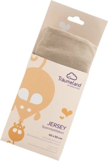 Träumeland jersey napinjuća plahta 40 × 90 cm taupe