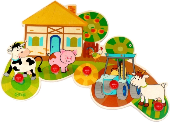 Hess vješalica Život na farmi od drva, 5 kukica