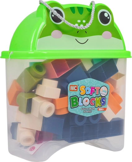 Set of Soft Building Blocks 44 pcs with Frog Box
