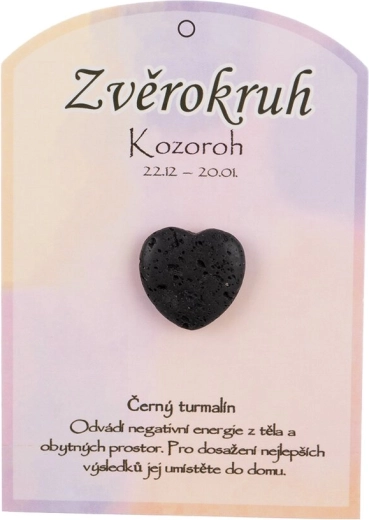 Crni turmalin (skoril) – polirano srce, talisman za znak Jarca