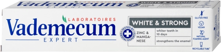 Vademecum Expert White & Strong izbjeljujuća zubna pasta 75 ml