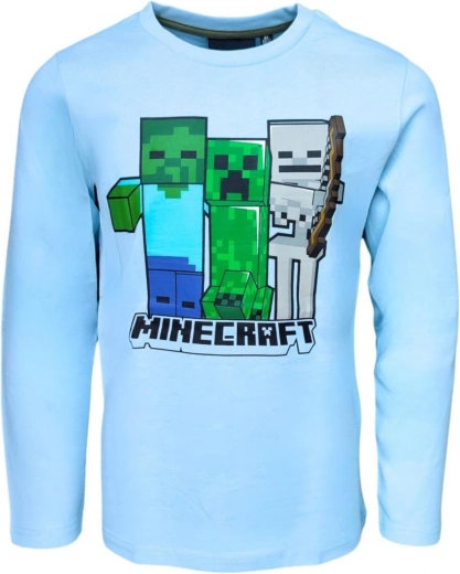 Minecraft boys’ long-sleeve T-shirt light blue