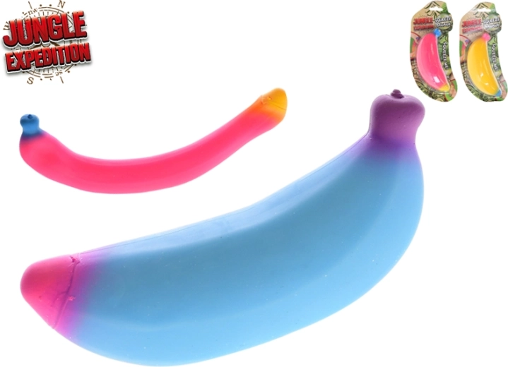 Jungle Expedition rastezljiva antistres banana 14 cm (3 kom)