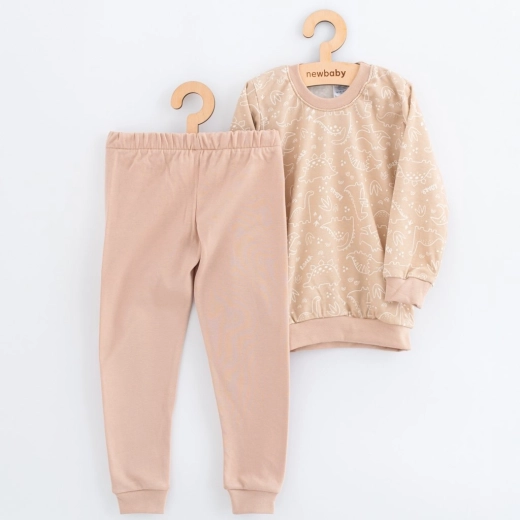 Dječja pamučna pidžama New Baby bež dino