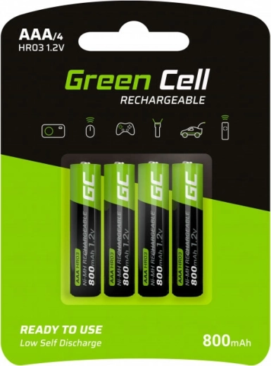 Green Cell AAA HR03 punjive baterije 800 mAh, set 4 kom
