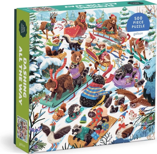 Galison Square Jigsaw Puzzle Full Steam Ahead, 500 Pieces