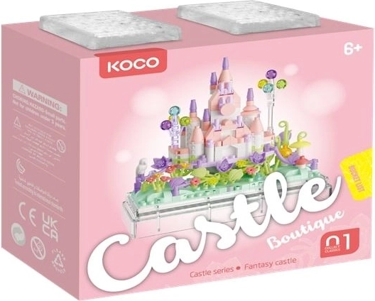 Građevinski set KOCO ružičasti dvorac 414 dijelova - 1 komad