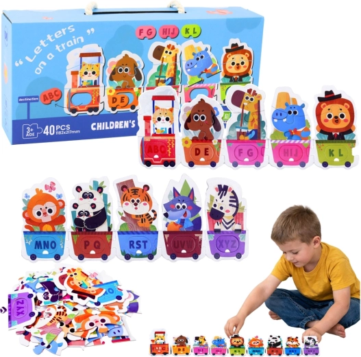 edukativne puzzle abecedni vlakić sa životinjama, 40 dijelova