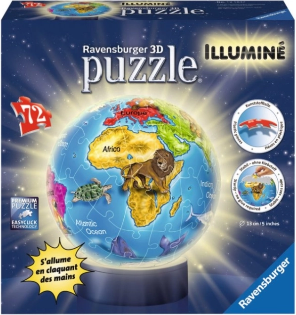 Ravensburger 3D Svjetleća puzzle kugla Globus 72 dijelova