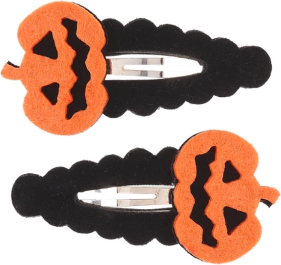 Souza! hair clips with orange pumpkins, 2 pcs