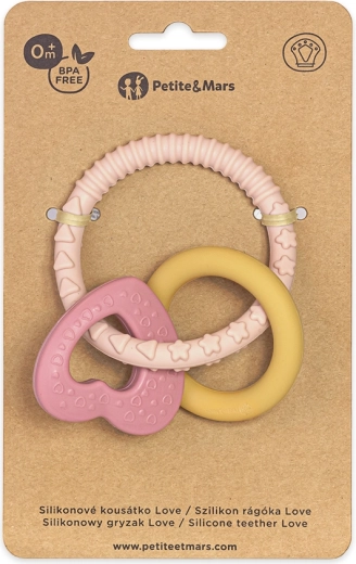 PETITE&MARS silikonsko grickalo Love cute pink 0m+