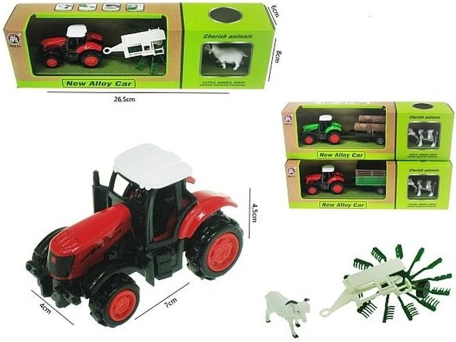 Traktor s prikolicom i životinjicom 16 cm