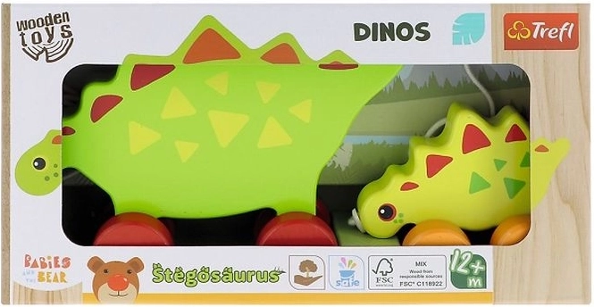 Trefl drvena vučna igračka dinosauri stegosaurus
