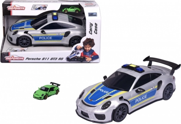 Majorette Porsche 911 GT3 RS policija – transportni kontejner s automobilom