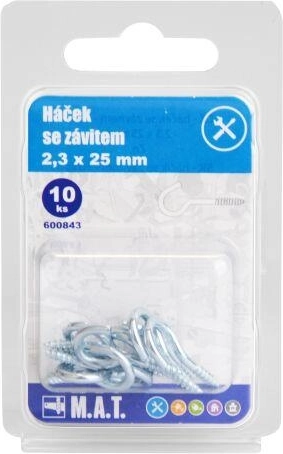 Kuka s navojem 25 × 2,3 mm, pocinčana (10 kom)