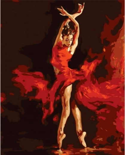 Dijamantno vezenje (diamond painting) Vatreni balet 30 × 40 cm