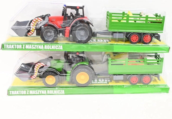 Traktor s prednjim utovarivačem i životinjicama