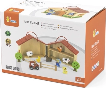 VIGA Wooden Farm – Portable Folding Play Set