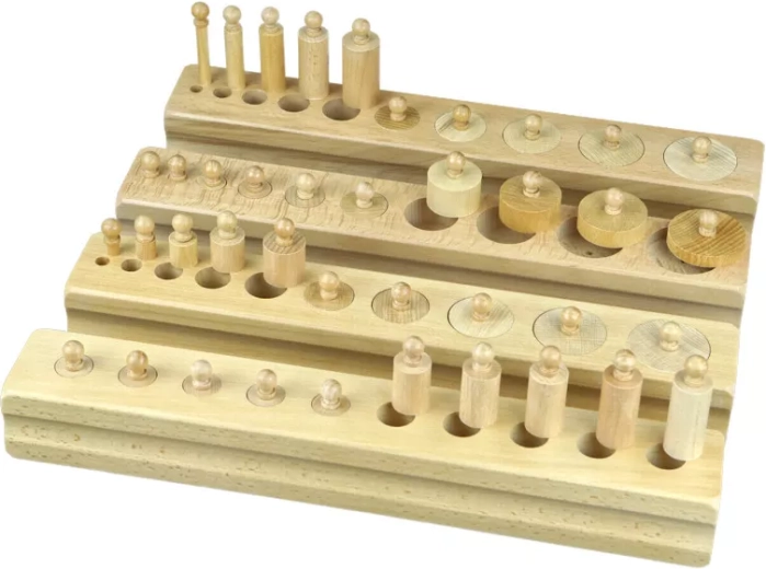 Beechwood Knobbed Cylinders Moyo Montessori