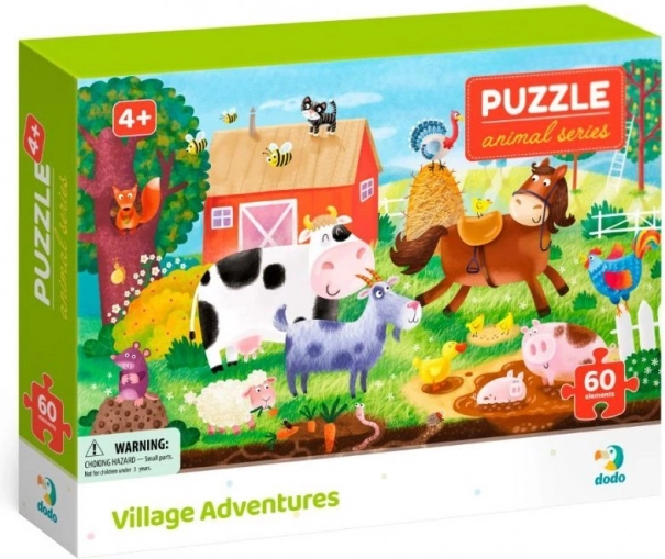 Dodo Puzzle Životinje – Pustolovine na selu, 60 dijelova