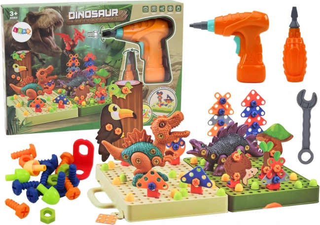 Konstruktorski 3D set dinosaurusa s bušilicom u koferčiću