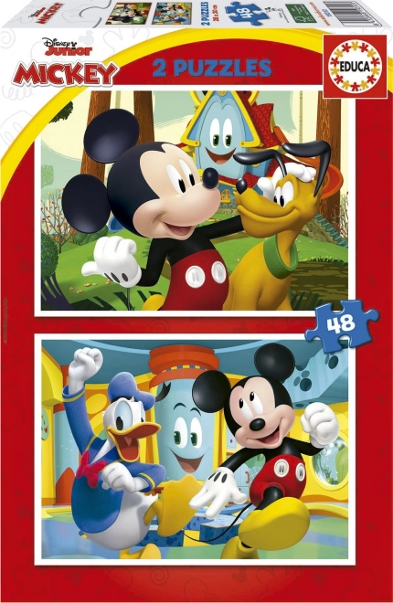 Puzzle EDUCA Mickey Mouse – Zabavni park 2×48 dijelova