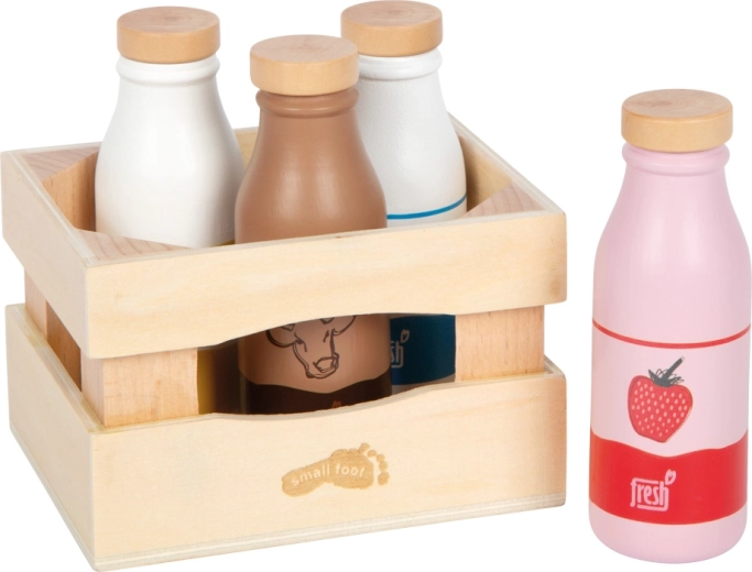 Small foot drvena kutija s mliječnim napitcima