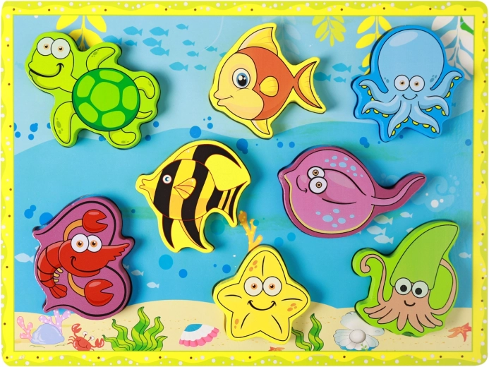 Wooden 3D Underwater World Puzzle, 8 Pieces