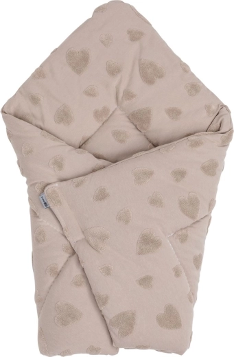 FREEON Bubaba 2-in-1 Baby Swaddle Beige Hearts