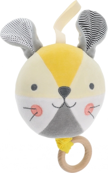 Melodična loptica zeko PETIT COLLAGE od organskog pamuka